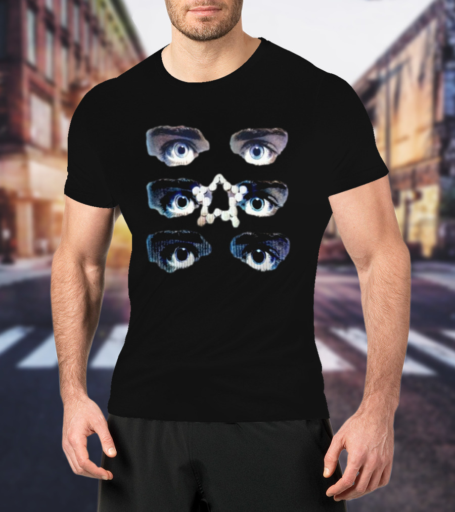 Nawafers Your Eyes On Ecstasy Four Pairs Of Eyes With White Ecstasy Tablets In Star Shape T-Shirt