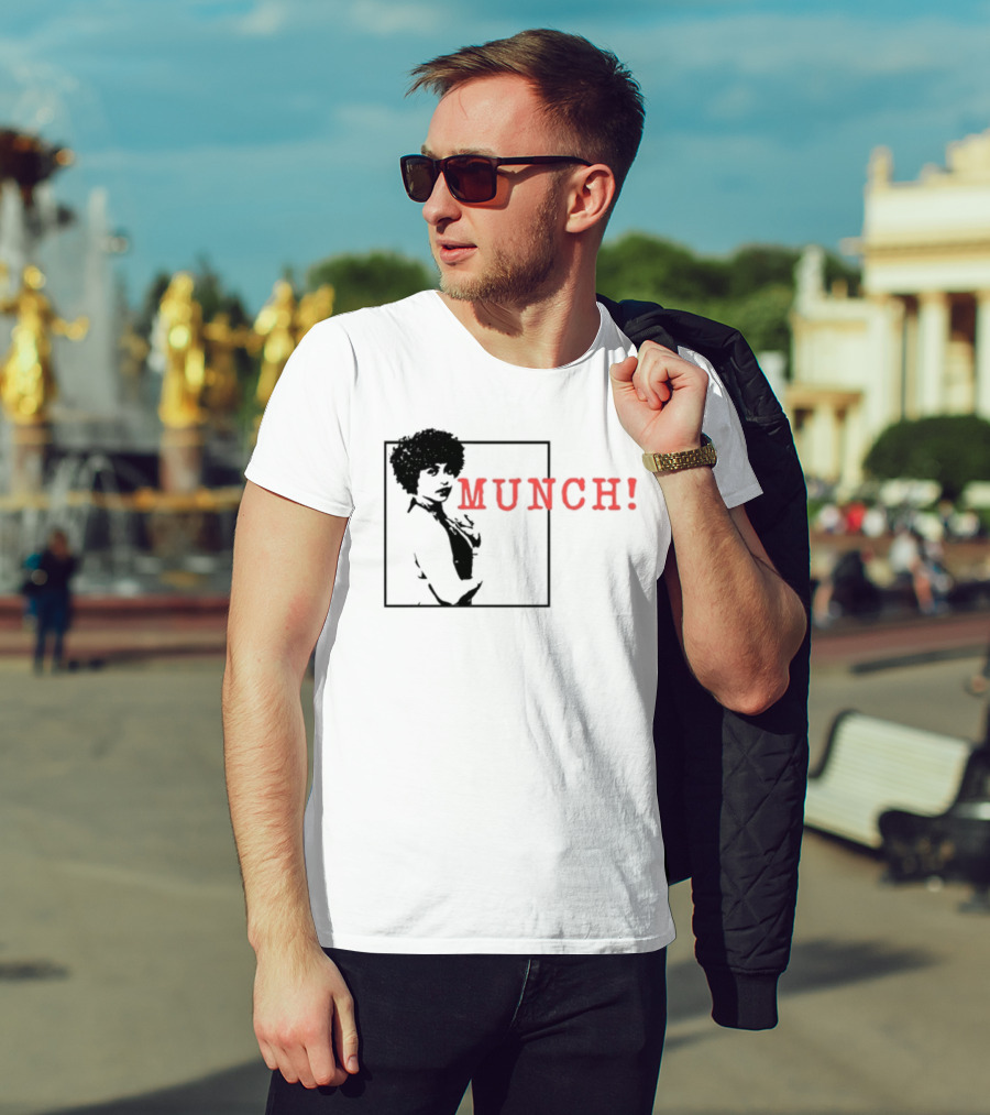 Ylikeapparel Munch Bold Red Text With Figure Image T-Shirt