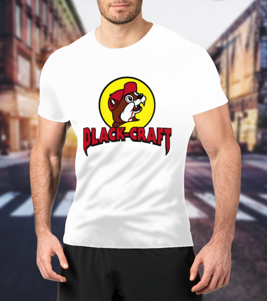 Black Craft Bucees Softstyle V-Neck Texan Mascot T-Shirt