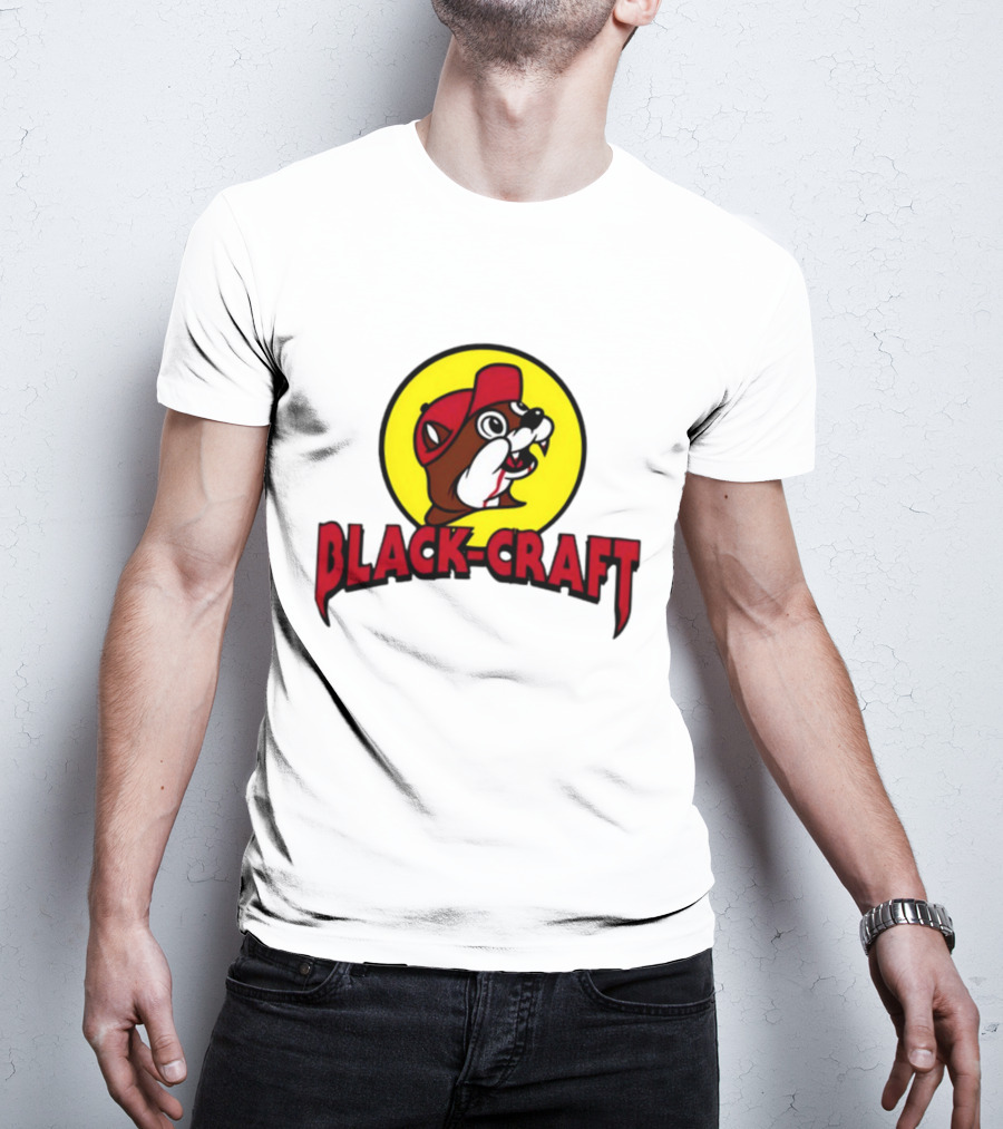 Black Craft Bucees Softstyle V-Neck Texan Mascot T-Shirt