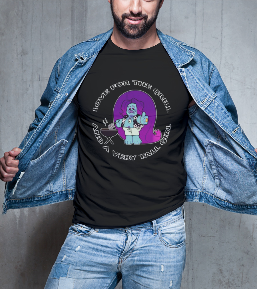 Love For The Grill And A Very Tall Girl Ovisghost BBQ T-Shirt