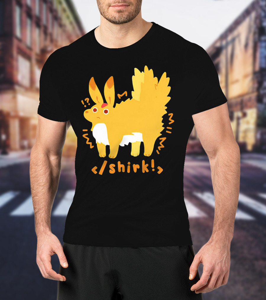 Fenrishion Shirk Pokemon Cartoon Yellow Creature With Coding T-Shirt