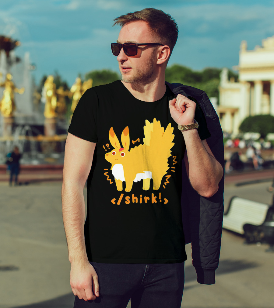 Fenrishion Shirk Pokemon Cartoon Yellow Creature With Coding T-Shirt