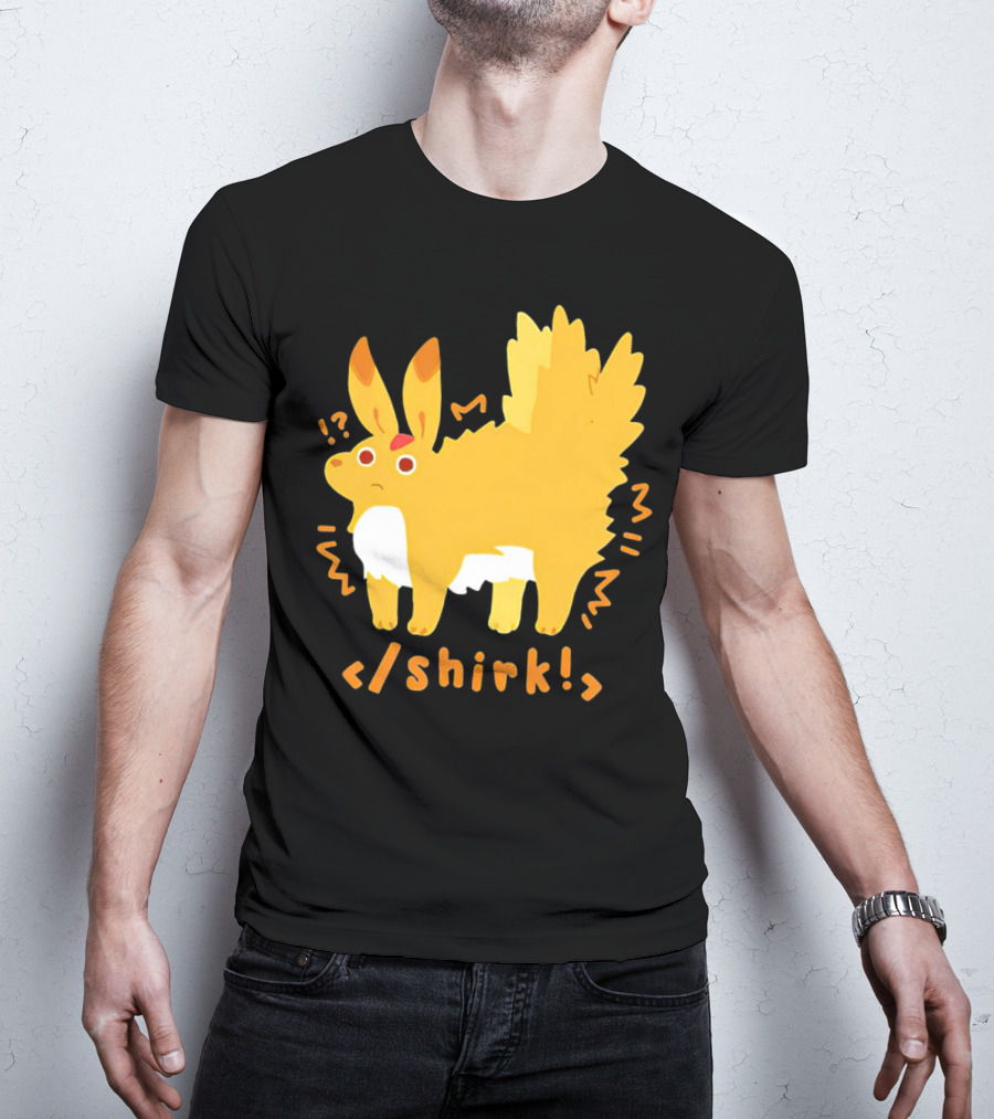 Fenrishion Shirk Pokemon Cartoon Yellow Creature With Coding T-Shirt