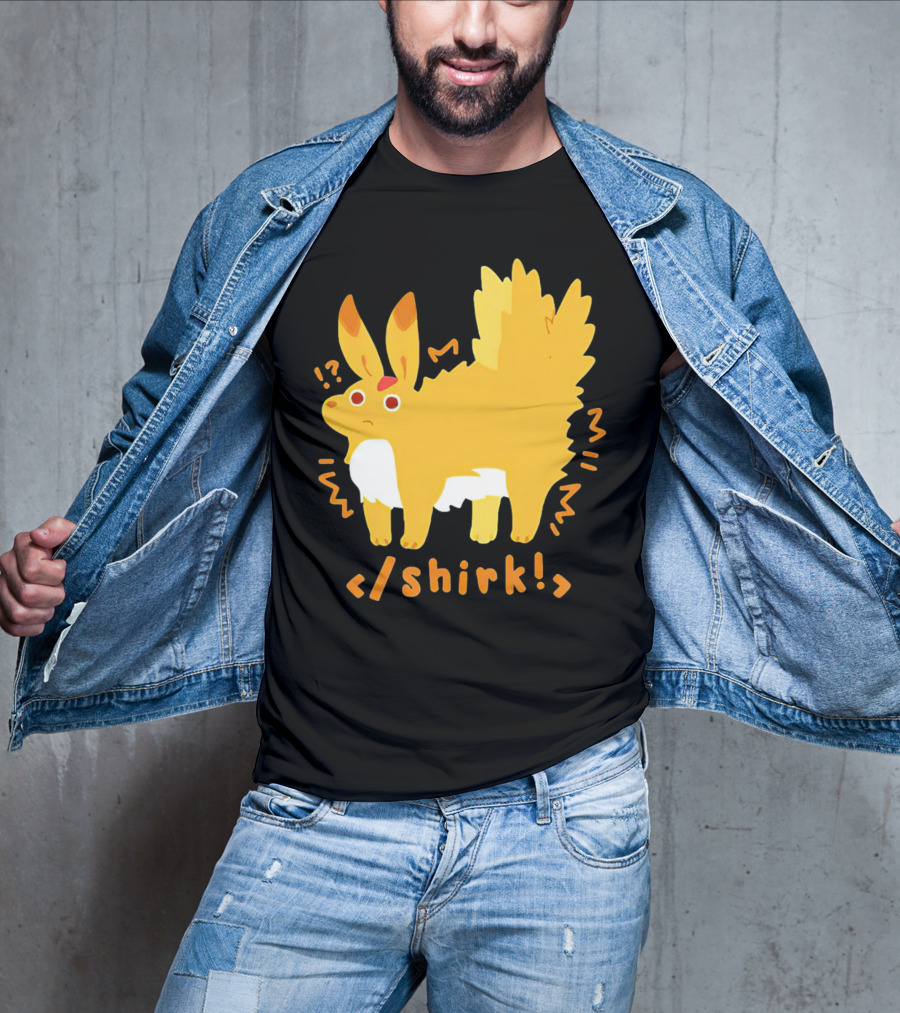 Fenrishion Shirk Pokemon Cartoon Yellow Creature With Coding T-Shirt