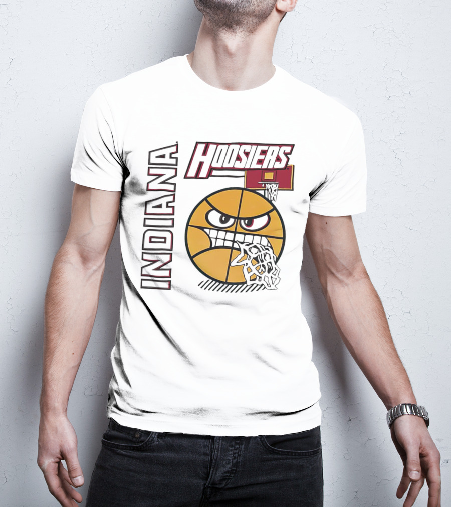 Indiana Hoosiers Angry Basketball Face T-Shirt