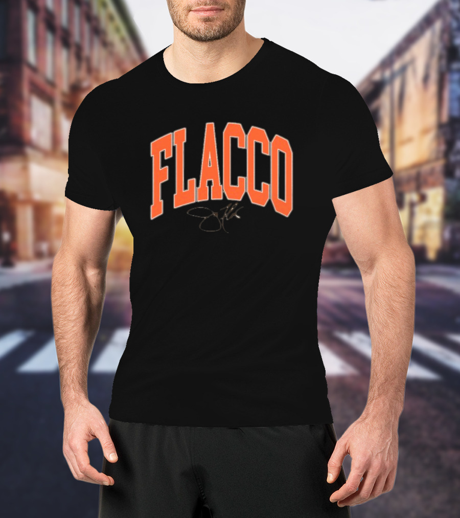 Joe Flacco Where I'm From Flacco Signature Orange Block Letters T-Shirt