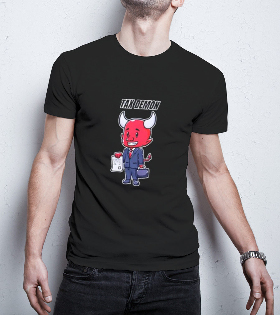 Cold Ones Tax Demon Suit Holding Document T-Shirt
