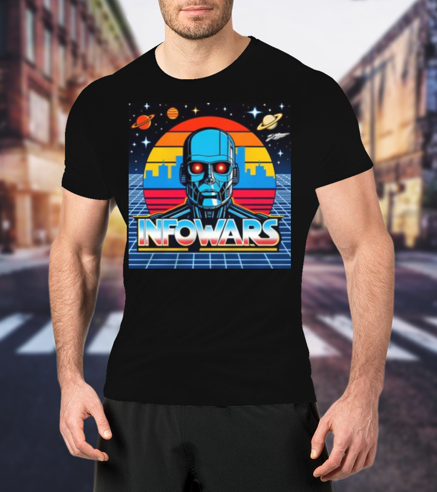 Infowars Skynet Retro Futuristic Robot T-Shirt