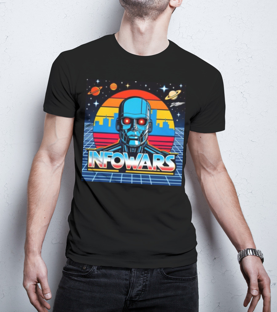 Infowars Skynet Retro Futuristic Robot T-Shirt