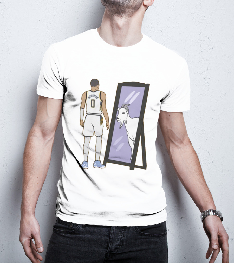 Tyrese Haliburton 0 Reflecting Goat In Mirror T-Shirt
