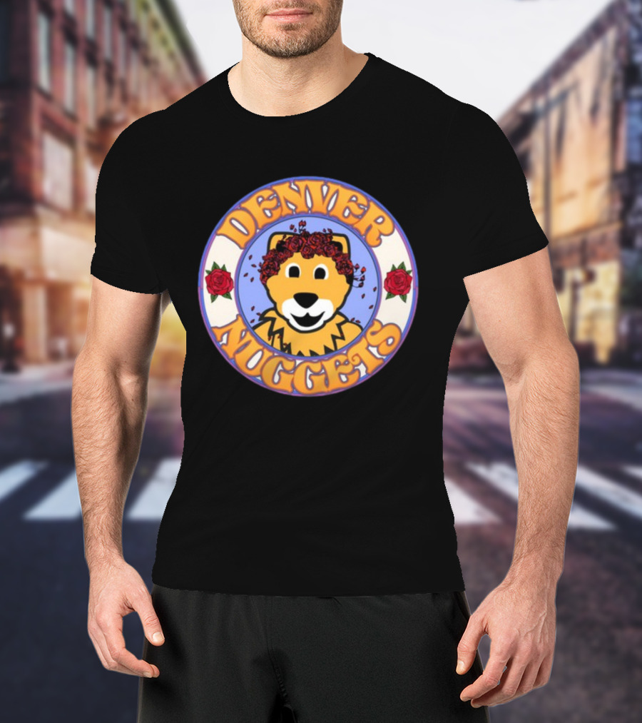 Denver Nuggets Floral Mascot Circle T-Shirt