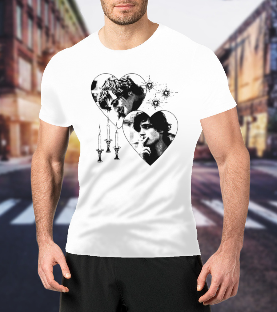 Mustardyardpress Saltburn Felix Hearts Candlelight Portraits T-Shirt