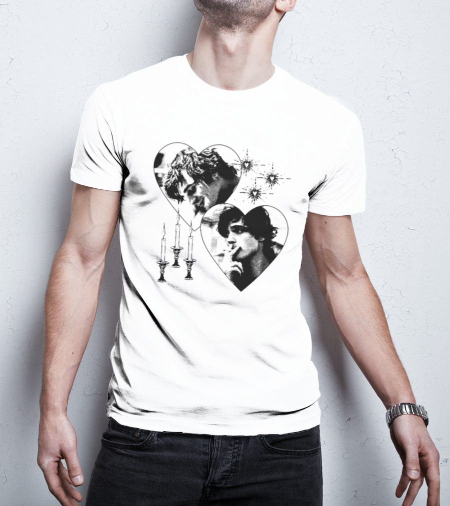 Mustardyardpress Saltburn Felix Hearts Candlelight Portraits T-Shirt