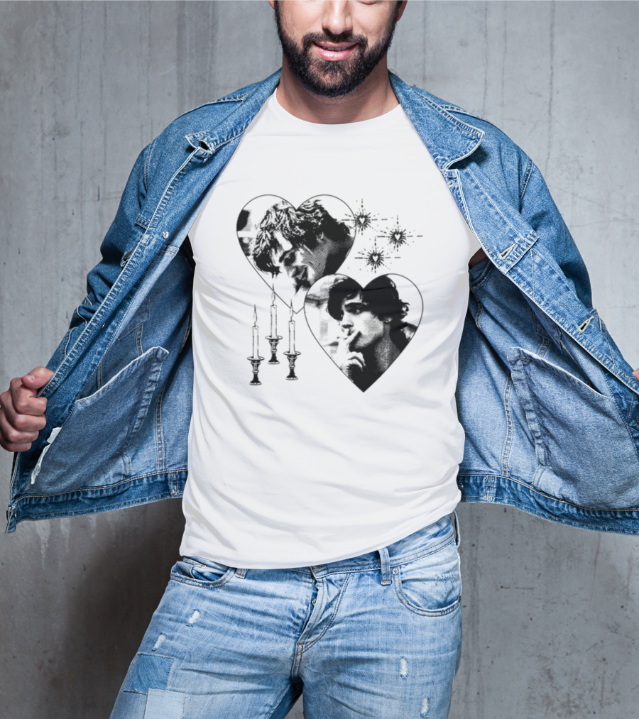 Mustardyardpress Saltburn Felix Hearts Candlelight Portraits T-Shirt