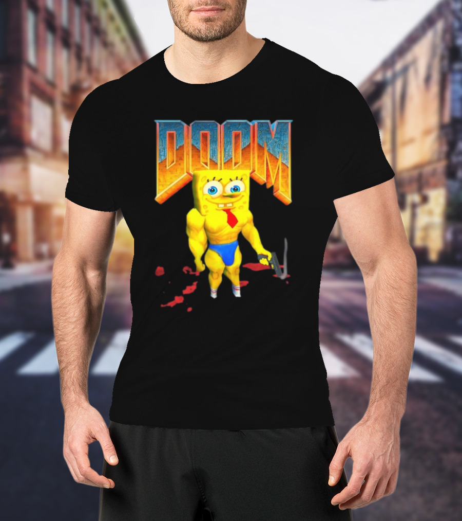 Doom Spongebob Teenhearts Muscular Parody Crossover T-Shirt