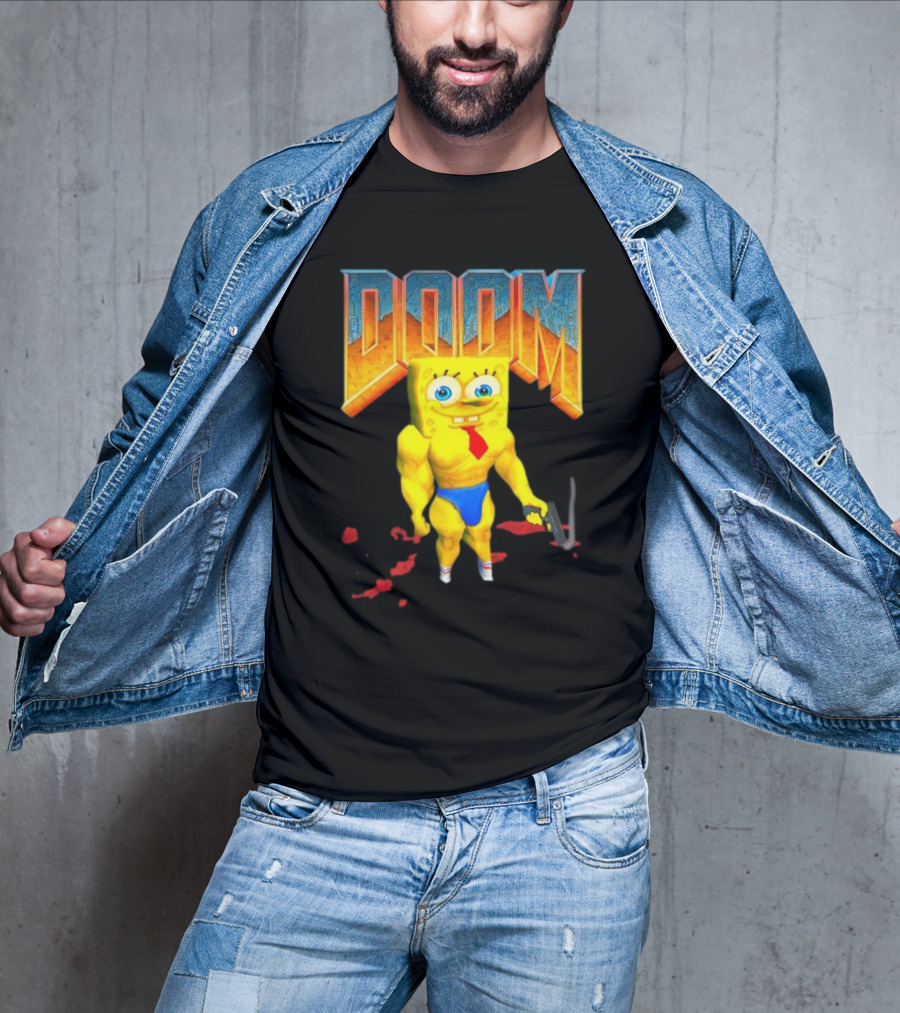 Doom Spongebob Teenhearts Muscular Parody Crossover T-Shirt