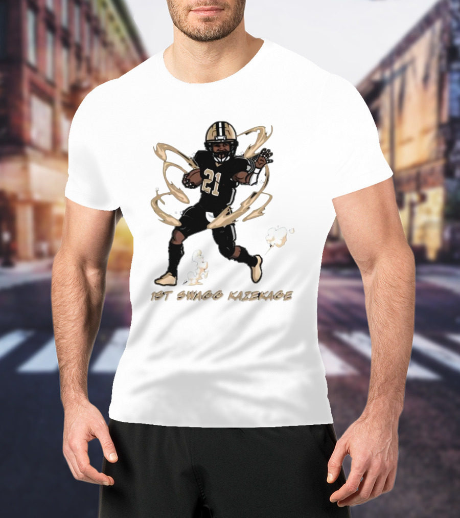 1St Swagg Kazekage Football Player Number 21 With Gold Aura T-Shirt