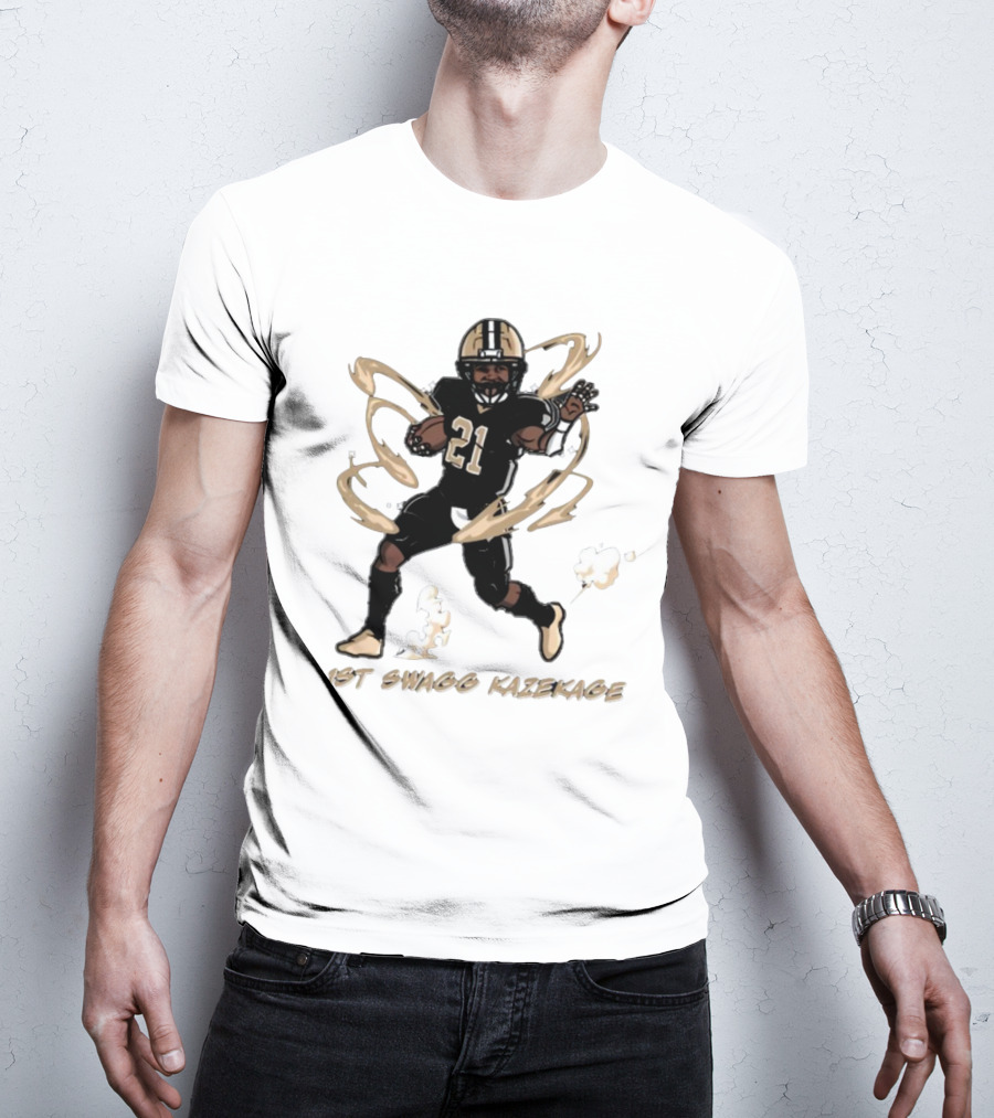 1St Swagg Kazekage Football Player Number 21 With Gold Aura T-Shirt