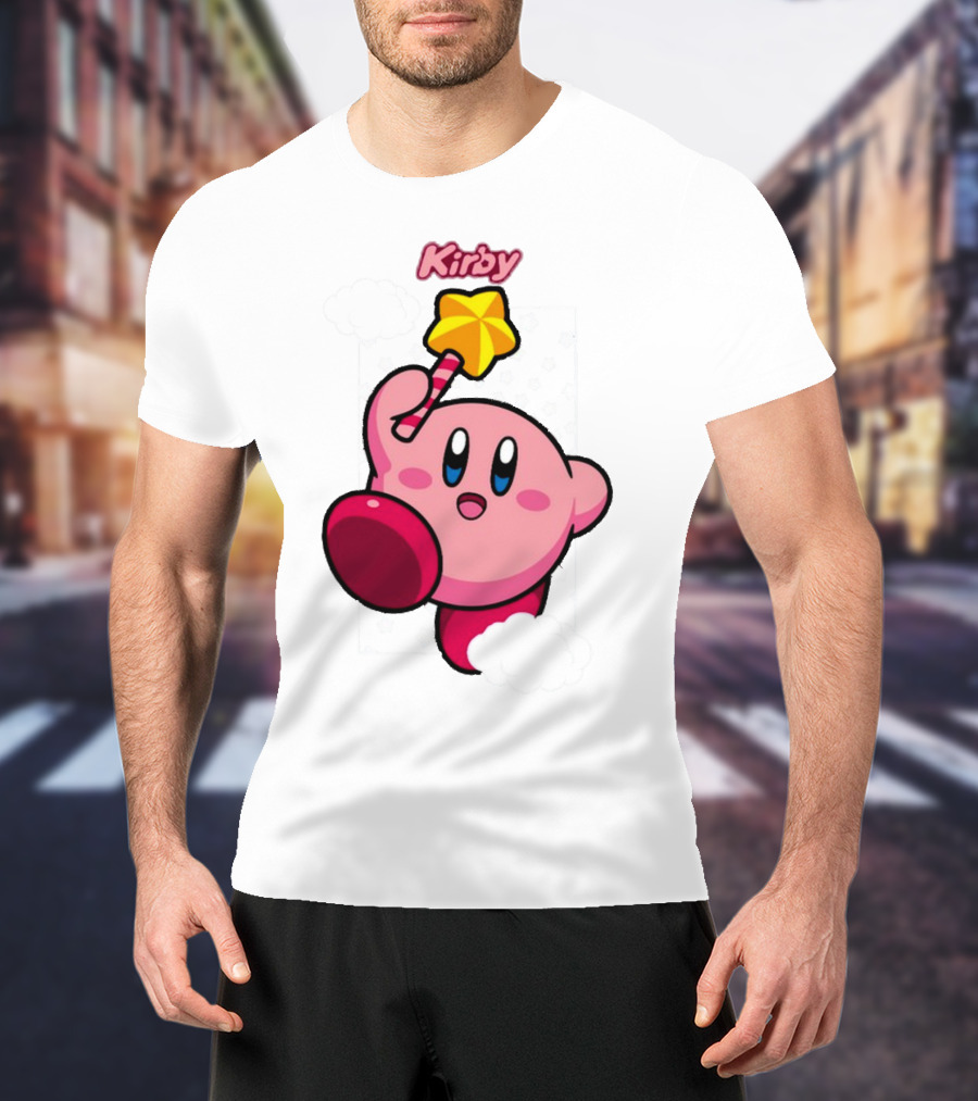 Kirby Main Character With Star Rod Gamestop Bioworld T-Shirt