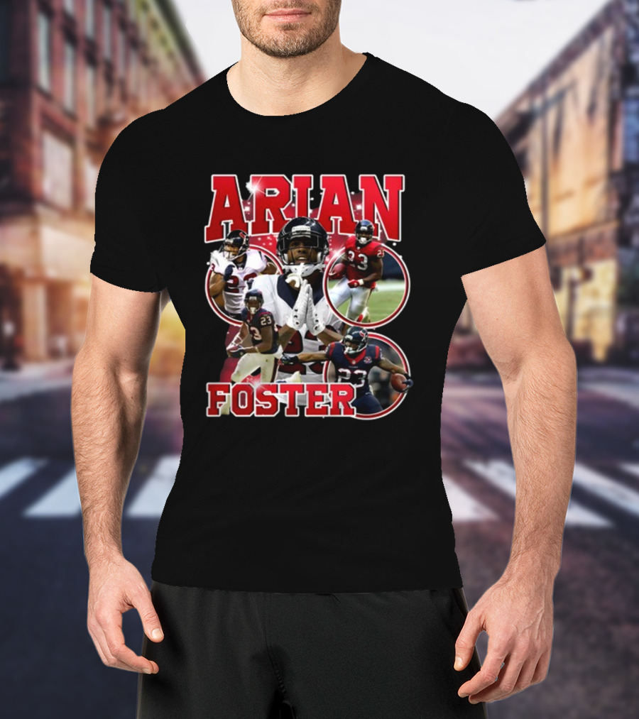 Macrodosing Arian Foster Football Collage T-Shirt
