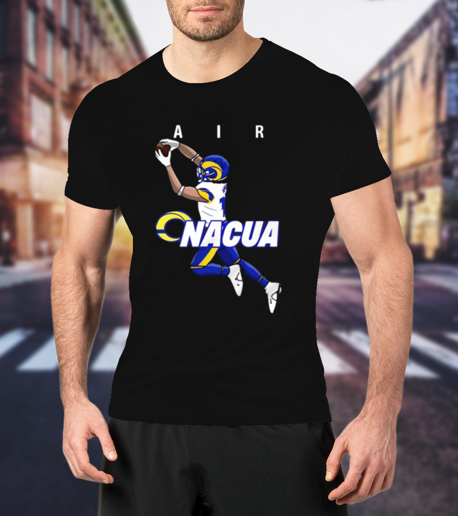 AIR Nacua Football Player Catch Rams Helmet T-Shirt