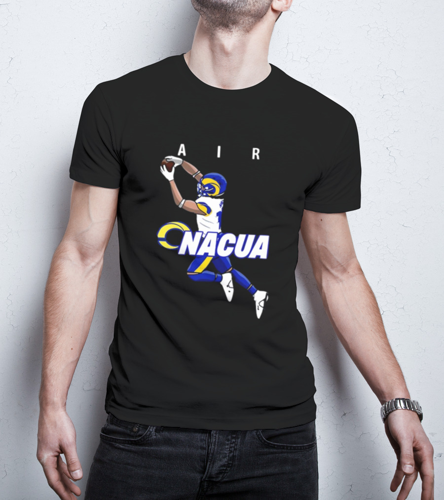 AIR Nacua Football Player Catch Rams Helmet T-Shirt