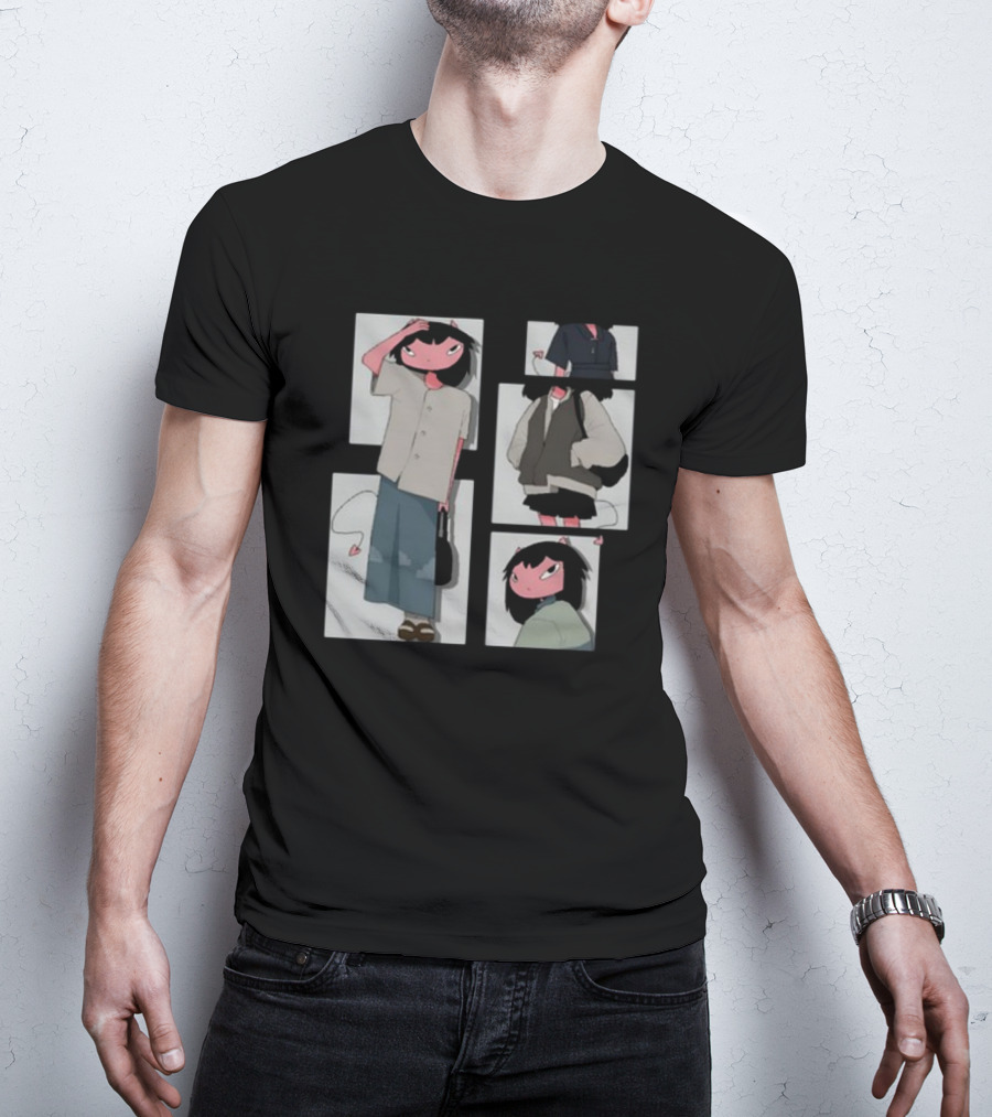 Chew Wisher Cat Humanoid Characters Panels T-Shirt