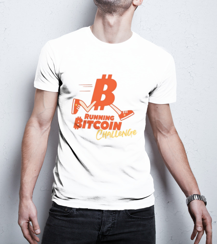 Fran Finney Running Bitcoin Challenge Icon With Sneaker Dollar T-Shirt