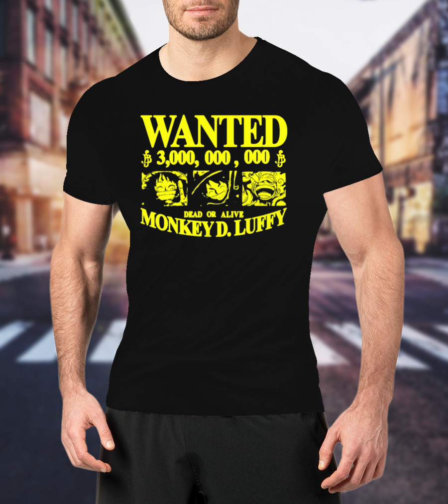 WANTED 3,000,000,000 MONKEY D. LUFFY STRAWHAT PIRATE T-Shirt