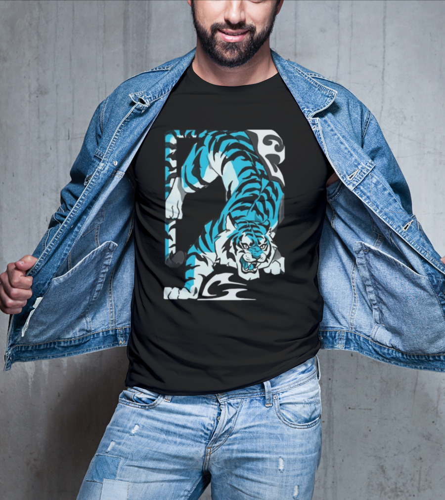 Mawili Poisonp1nk Blue Tiger Stripes T-Shirt