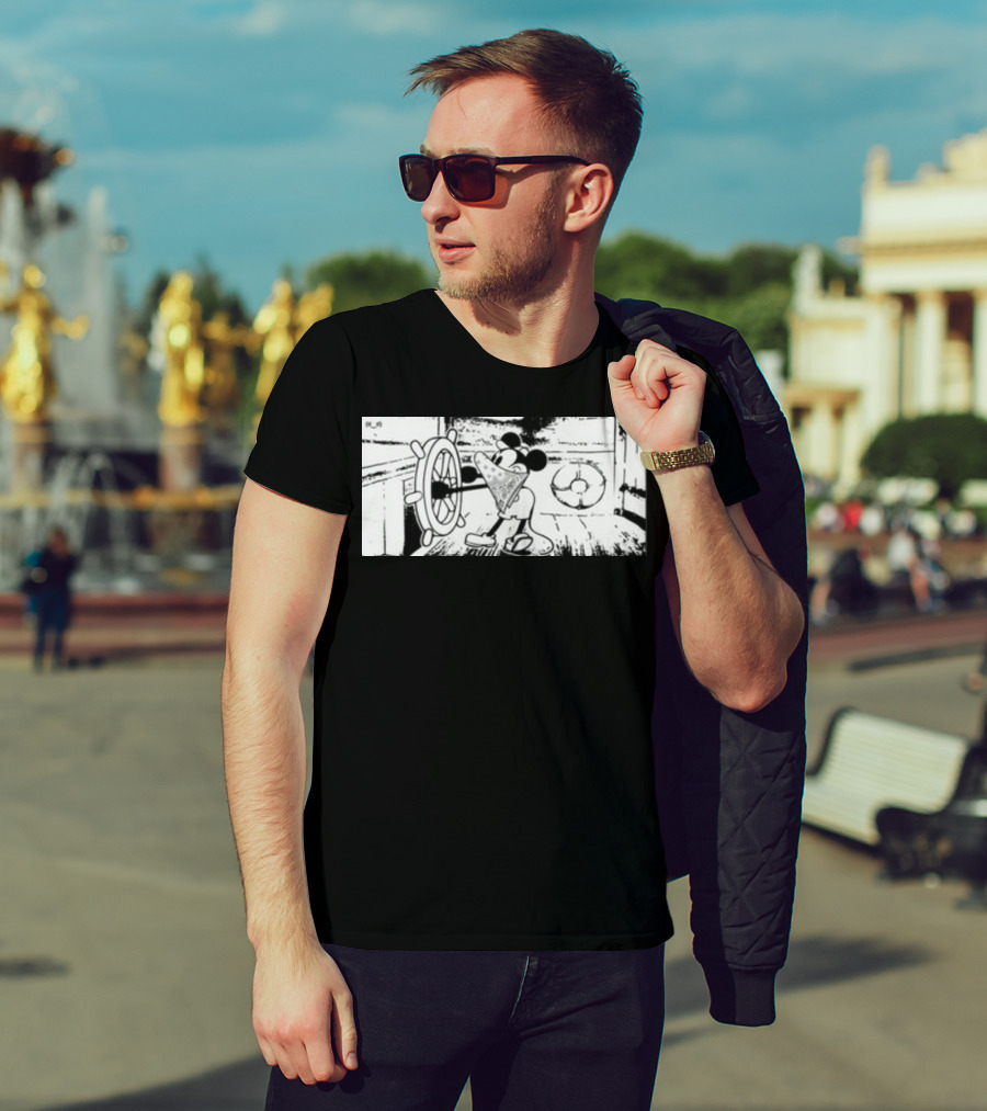 Memeulous Mickey Hood Vintage Steamboat Pizza Sailor T-Shirt