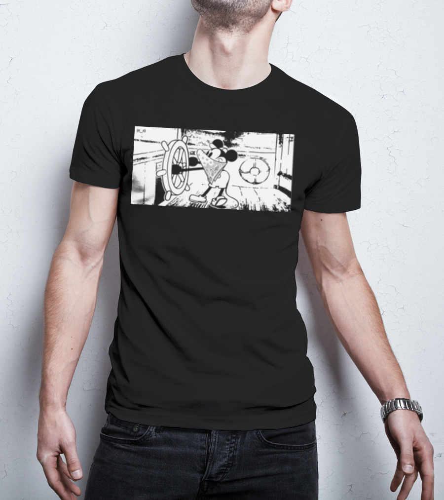 Memeulous Mickey Hood Vintage Steamboat Pizza Sailor T-Shirt