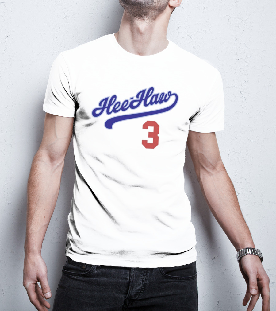 Hee-Haw 3 Vintage Script Style With Red Number T-Shirt