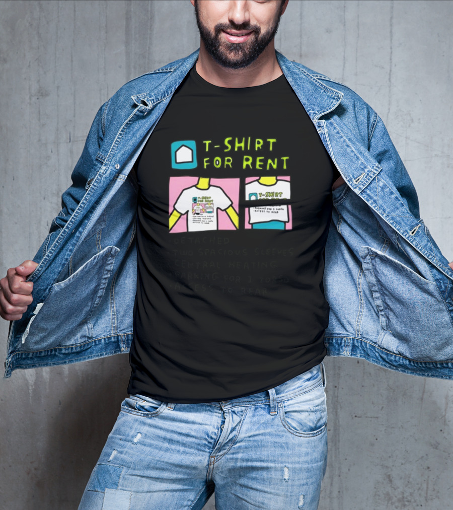 T-Shirt For Rent Detached Two Spacious Sleeves Central Heating Parking For 1 Torso Access To Rear T-Shirt