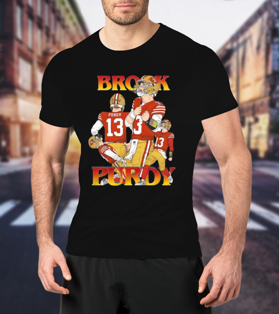Brock Purdy 49ers Quarterback Action Rita Oak T-Shirt