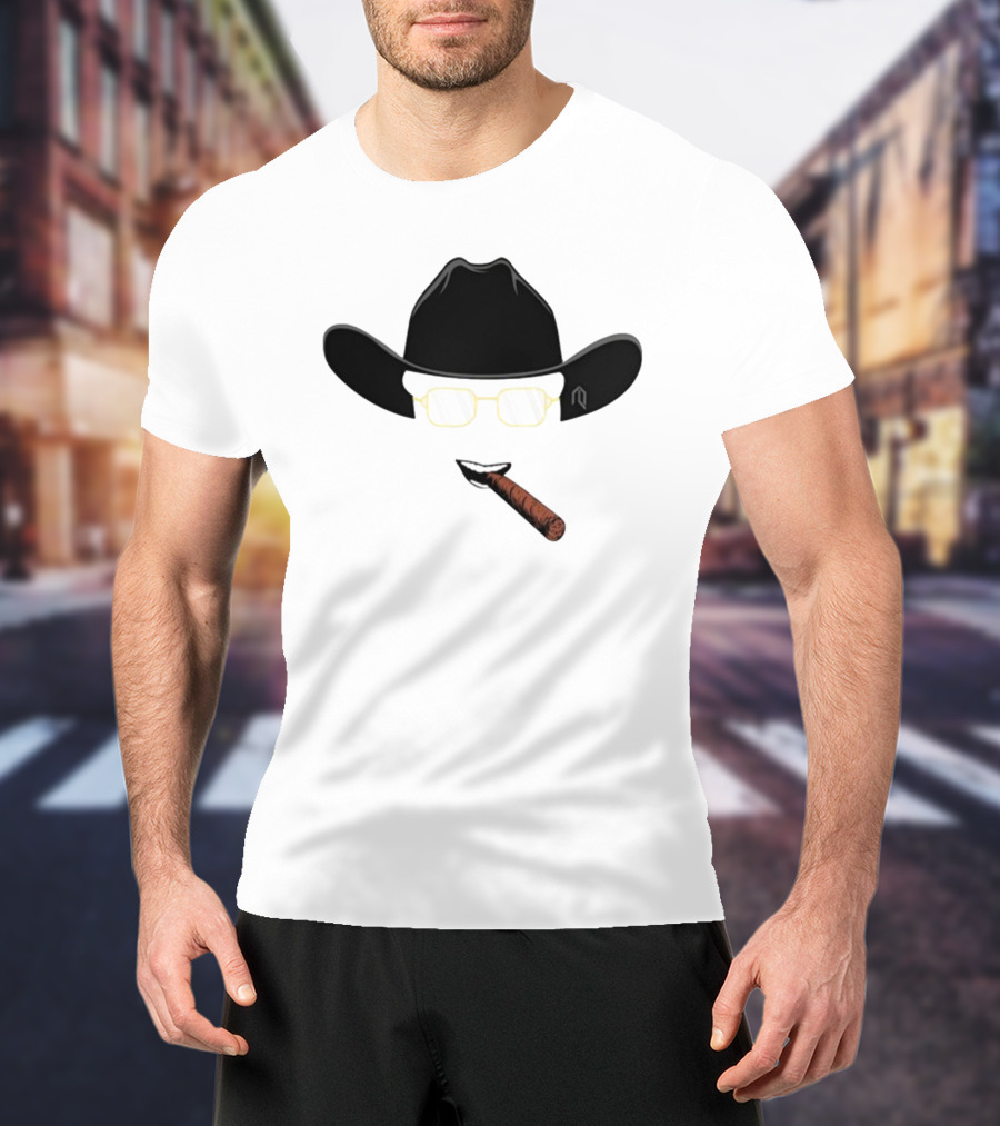 Cowboy Hat Sunglasses Cigar Iconic T-Shirt