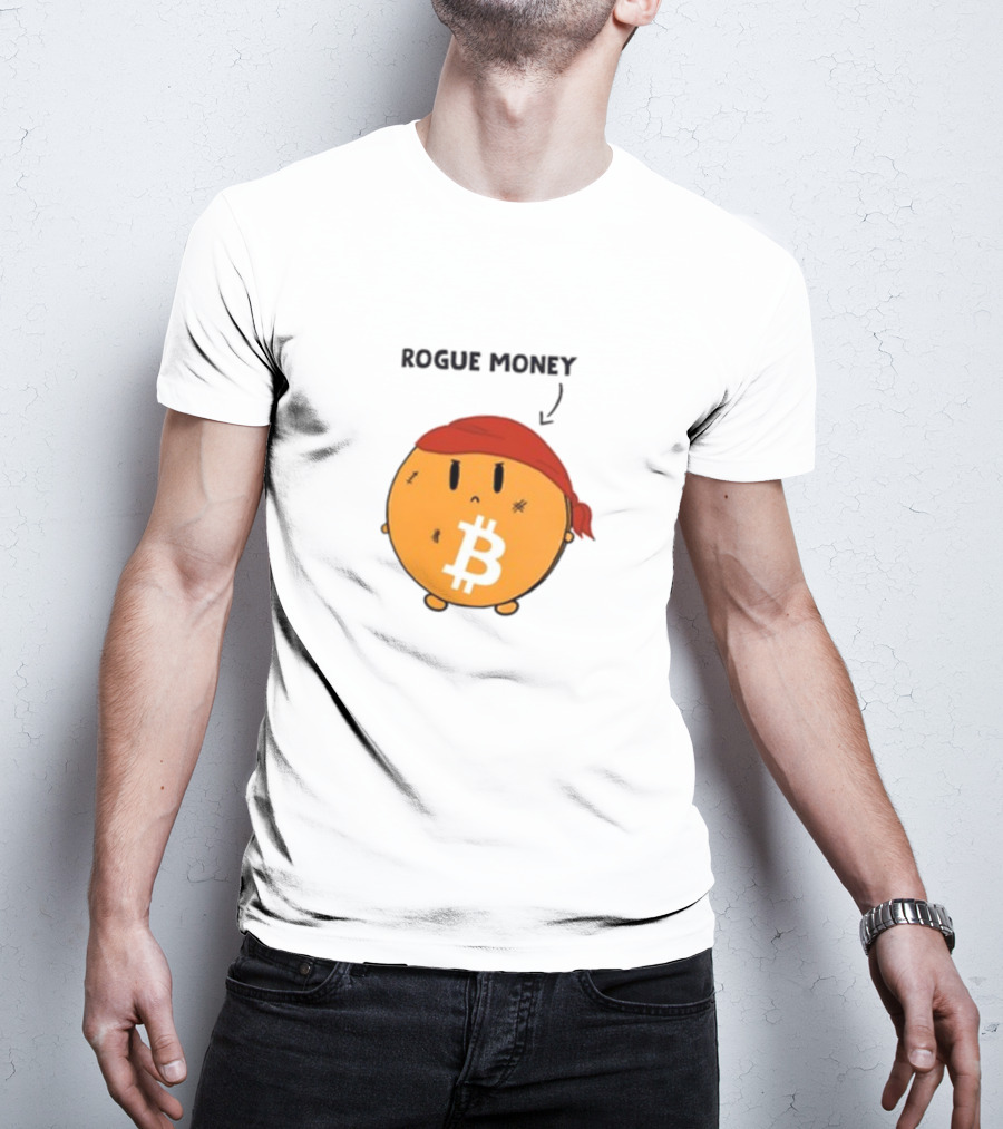 Lina Seiche Bitcoin Rogue Money Icon With Red Bandana T-Shirt