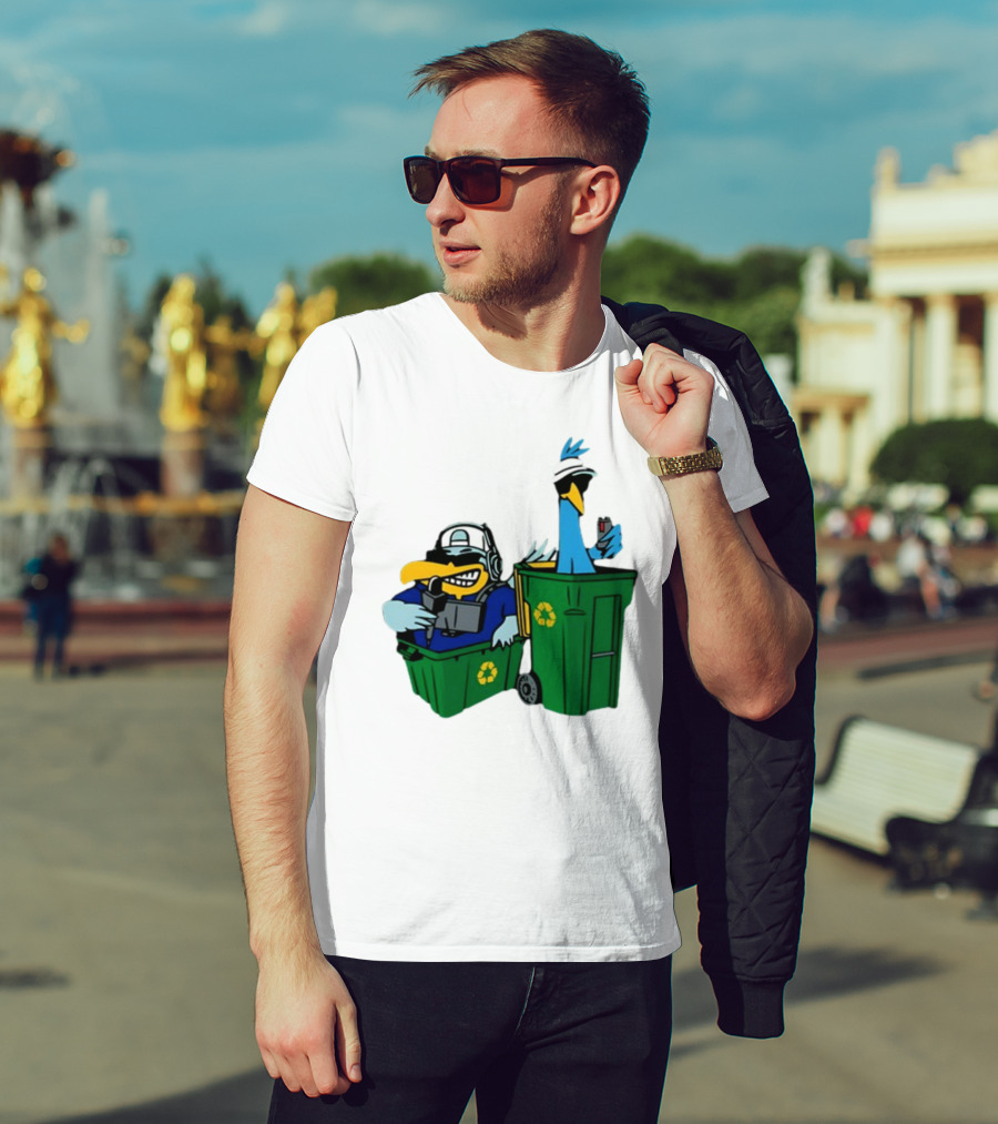 Birdie Juice People’s Birdies Recycling Bin Humor T-Shirt