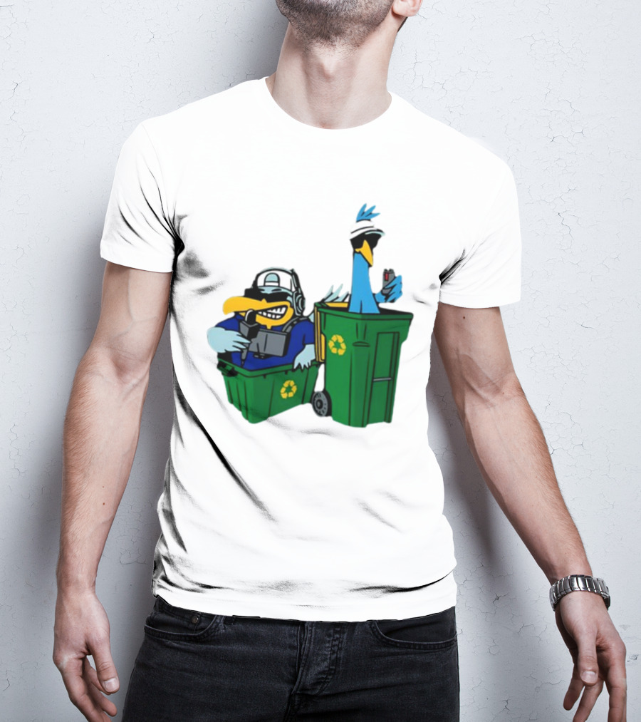 Birdie Juice People’s Birdies Recycling Bin Humor T-Shirt