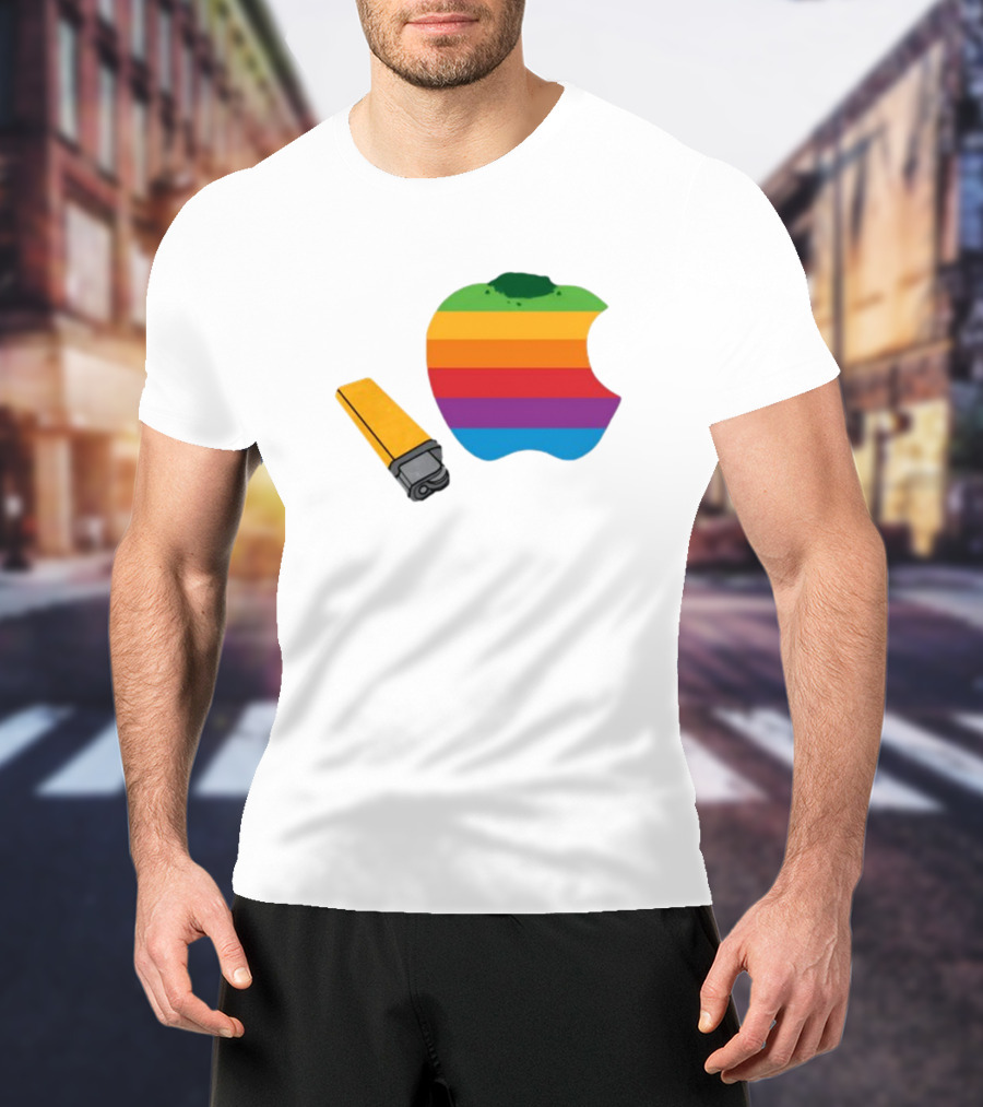 Apple Pipe Rainbow Logo Lighter T-Shirt