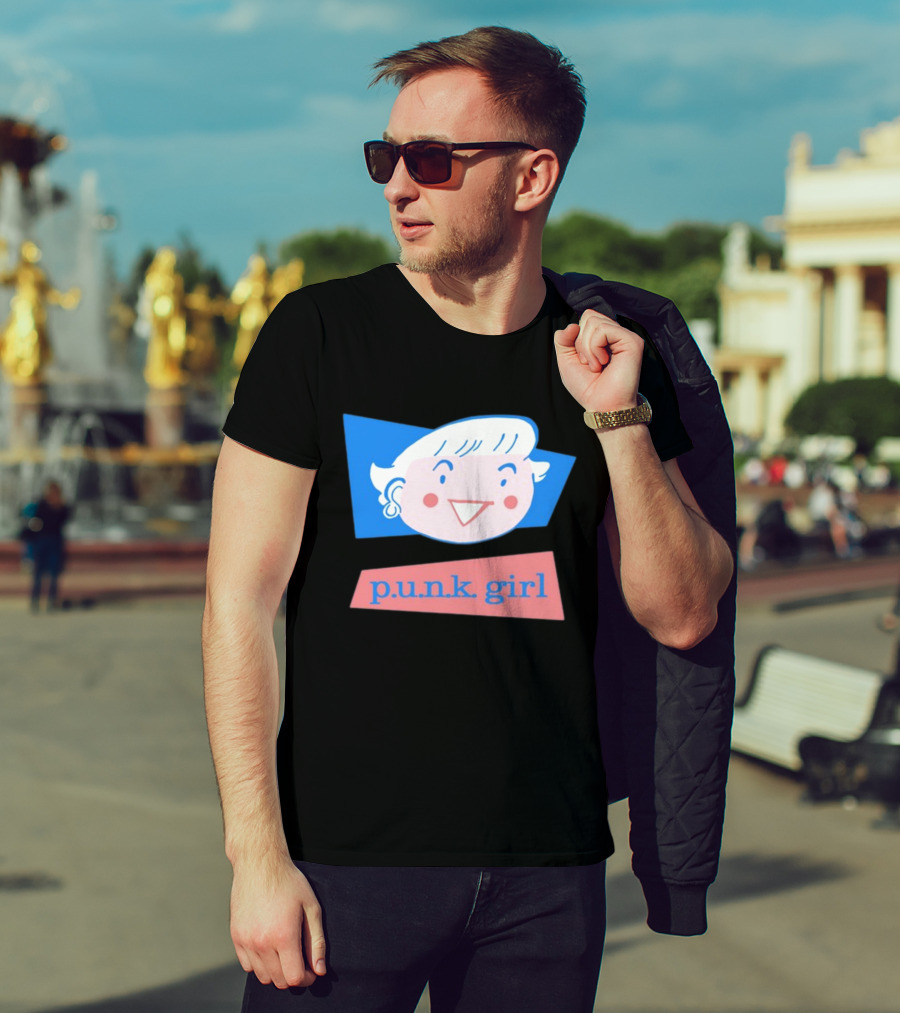 P.U.N.K. Girl Retro Cartoon Style Face T-Shirt