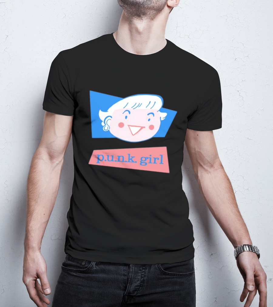 P.U.N.K. Girl Retro Cartoon Style Face T-Shirt