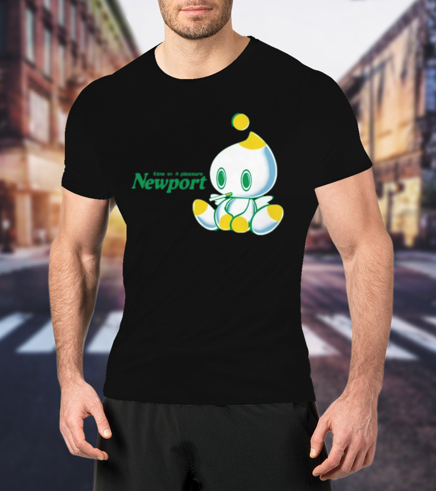 Newport Alive With Pleasure Cute Character Sitting T-Shirt