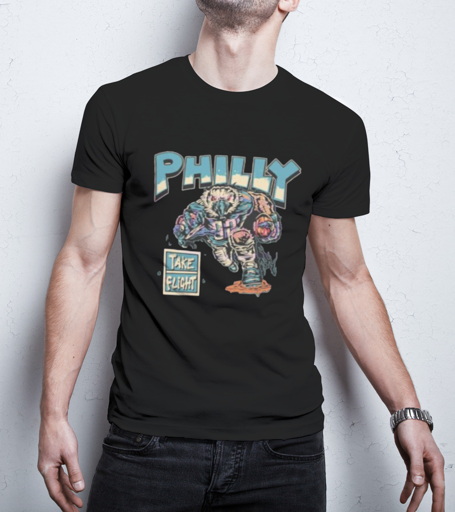 Philly Take Flight Philadelphia Eagles Mascot Football Player T-Shirt