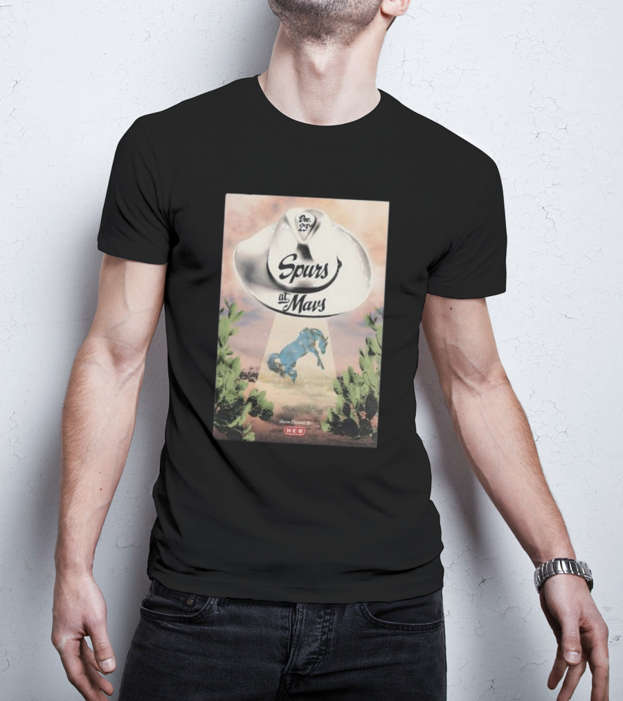 Dec 23 Spurs At Mavs Presented By H-E-B Cowboy Hat And Cactus Scene T-Shirt