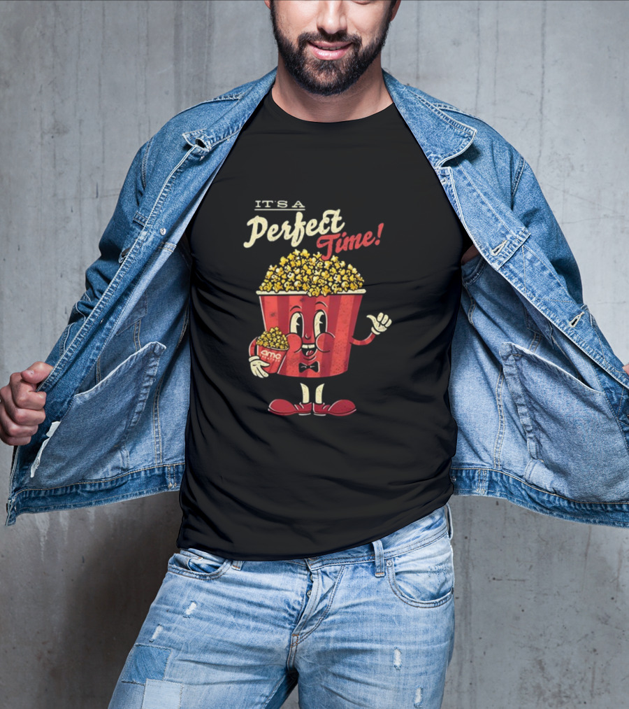 It's A Perfect Time AMC Theatres Movie Popcorn Cartoon T-Shirt