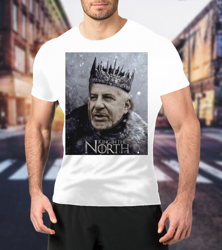 Bill Belichick King In The North Game Of Thrones Style Crown And Fur Cloak T-Shirt