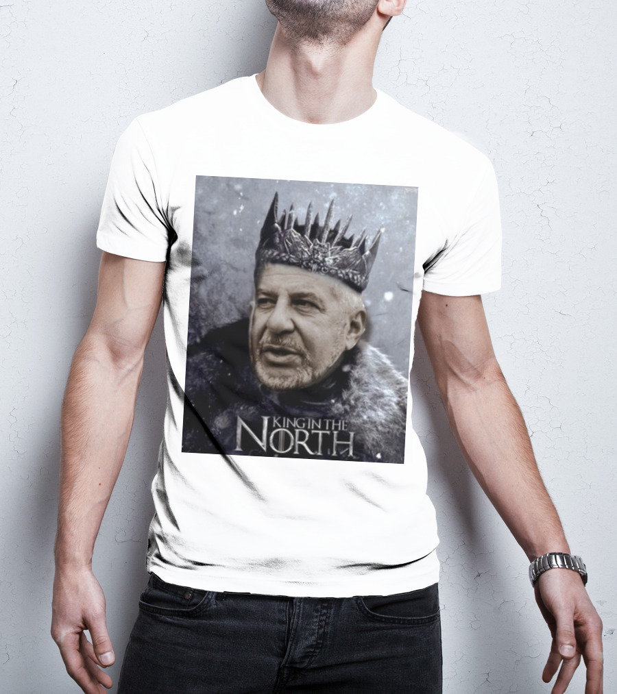 Bill Belichick King In The North Game Of Thrones Style Crown And Fur Cloak T-Shirt