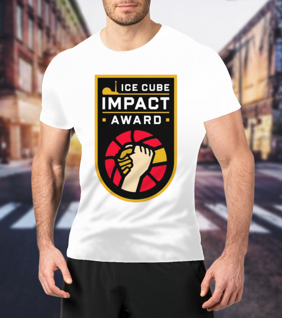 Ice Cube Impact Award Basketball Handshake Badge T-Shirt